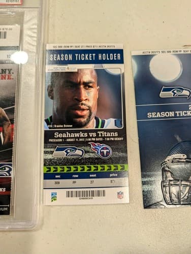 RUSSELL WILSON DEBUT PSA 6 SEAHAWKS 2012 NFL TICKET + 2012 Season Tickets — photo 8