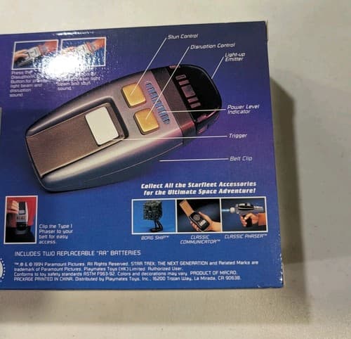 Star Trek The Next Generation Type 1 Phaser Playmates 19914 New Very Low Serial — photo 8