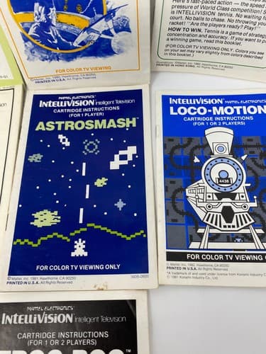 Lot of 7 Intellivision Mattel Activision Game / Console Manuals only — photo 8
