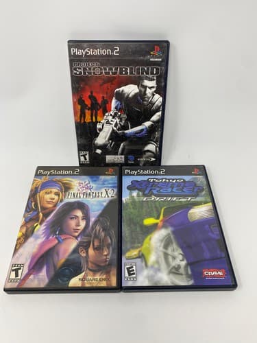 Lot of 3 PS2 Games Final Fantasy X-2 Project Snowblind Tokyo Xtreme Racer Tested