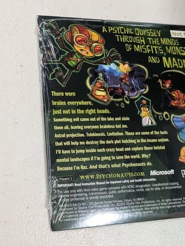 Psychonauts Demo Disc ORIGINAL Xbox not for resale Video Game PROMO SEALED NOS — photo 3