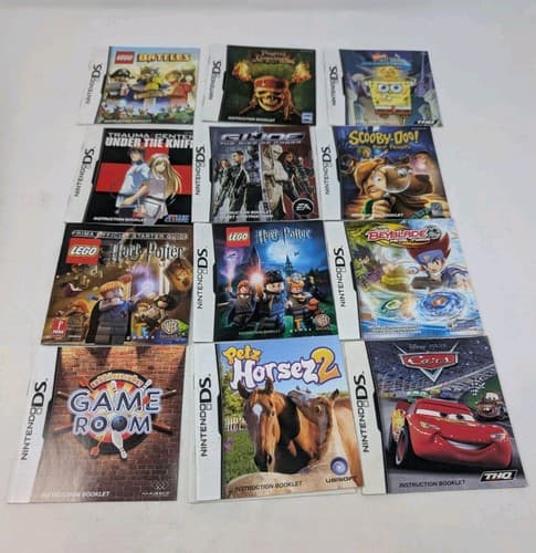 Lot Of 11 Nintendo DS Game Manuals - LEGO, SpongeBob, Scooby, Harry Potter