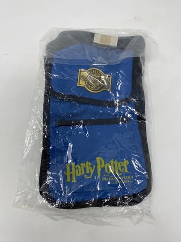Harry Potter and the Philosopher's Stone Blue Carry Bag Pouch Hogwarts Crest NEW