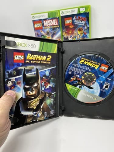 Lot Of 3 Xbox 360 LEGO Games Marvel Super Heroes Batman 2 Movie Video game — photo 4