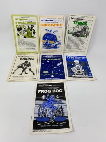 Lot of 7 Intellivision Mattel Activision Game / Console Manuals only