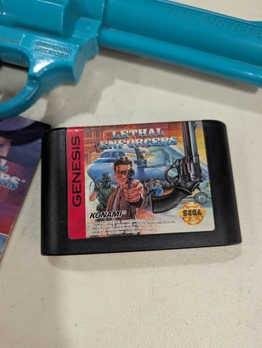 Lethal Enforcers Blue & Pink Gun Controllers Justifier Sega Genesis TESTED — photo 2
