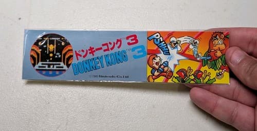 Donkey Kong 3 NES Nintendo Promo Sticker Japan Unused
