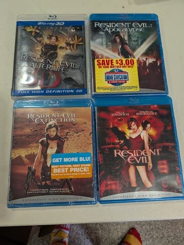 Lot Of 3 Resident Evil Blu Ray Movies, 2 New - Extinction, Apocalypse