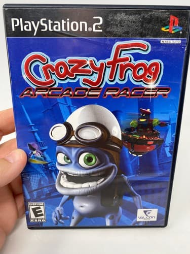 Crazy Frog Arcade Racer Sony PlayStation 2 PS2 Valcon Games Blue Disc NTSC