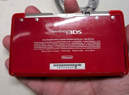 Nintendo 3DS Flame Red Handheld Console System, Tested With Charger — photo 5