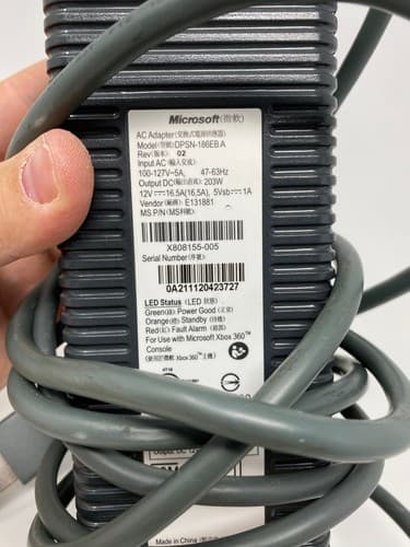Microsoft Xbox 360 Power Supply Adapter And HD AV Cables OEM Official Tested — photo 7