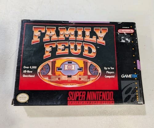 Family Feud Super Nintendo SNES CIB Authentic Tested Working - See Photos