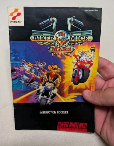 Biker Mice From Mars SNES Super Nintendo Instruction Manual Only Authentic