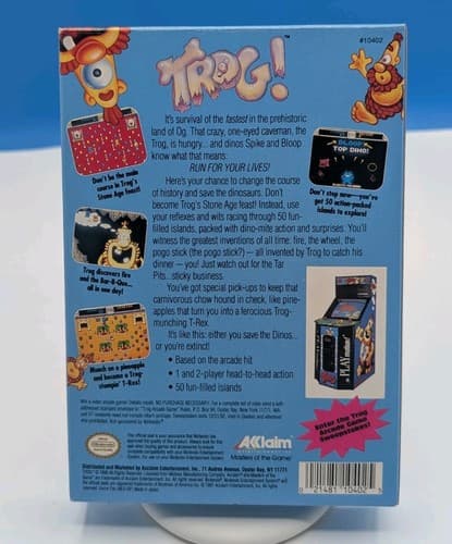 Trog Nintendo NES Complete CIB W/ Poster, Oval Seal, Tested — photo 2
