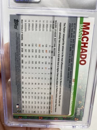 2019 Topps Holiday #HW95 Manny Machado CSG 9.5 SP Santa Hat San Diego Padres — photo 5