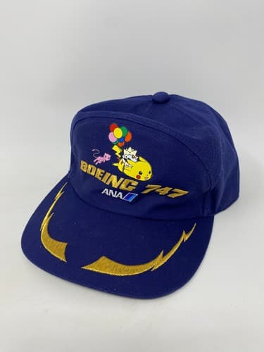 Pokémon: ANA Boeing 747 Flying Pikachu Ball Cap Hat Navy Blue Very Nice
