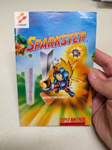 Sparkster Super Nintendo SNES Manual Instruction Booklet Only - Original, Rare