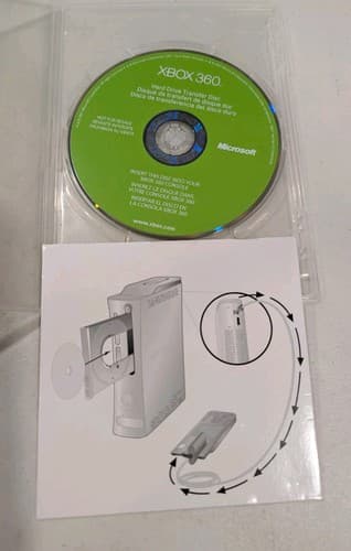 Xbox 360 Hard Drive Transfer Disc Only W/Original Sleeve With Printed Diagram On