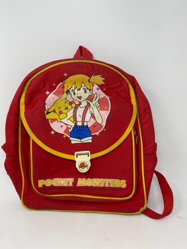 Vintage 1999 Pokémon Chinese Backpack: Game Freak RARE School Kid Misty PIkachu