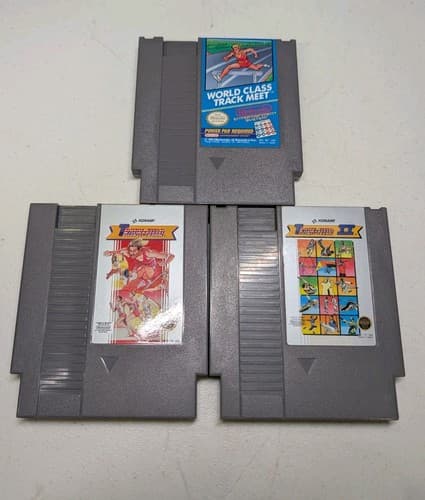Lot Of 3 NES Carts - Track & Field I & II And World Class Track Meet