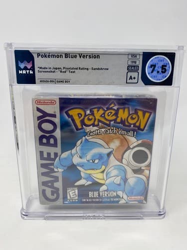 PSA 7.5 A+ Pokemon Blue Version Nintendo Game Boy First Print Red Text Sandshrew
