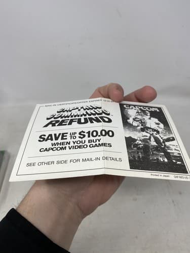 CAPTAIN COMMANDO Nintendo NES CAPCOM Refund Promo Mail-In Insert CAP-NES-US-1 — photo 3