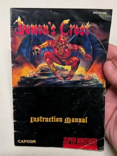 SNES Super Nintendo Demons Crest Instruction Booklet Manual Only Rare