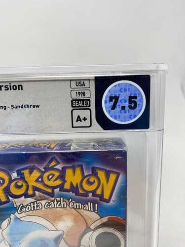 PSA 7.5 A+ Pokemon Blue Version Nintendo Game Boy First Print Red Text Sandshrew — photo 3