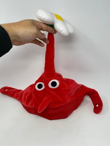 Nintendo Pikmin Red Pikmin Plush Costume Hat White Flower Cosplay Cap