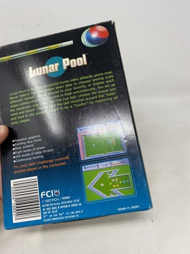 Nintendo NES Video Game Lunar Pool Complete CIB Box Manual Game Poster Inserts — photo 8