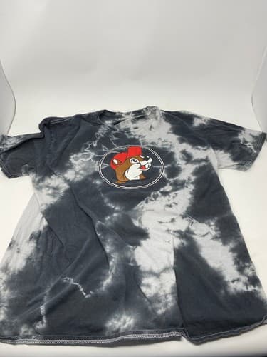 Buc-ee's “Just Here for the Snacks” Black/white Tie Dye T-Shirt Unisex Mens XL