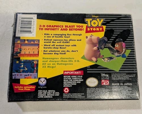 Super Nintendo Toy Story SNES Original Box w/ Damaged Manual — photo 5