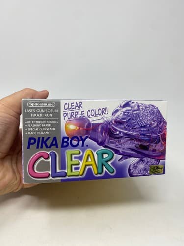 Vintage 90s Bootleg Pokemon Pika Boy Space Gun Toy Clear Atomic Purple Boxed NOS — photo 7