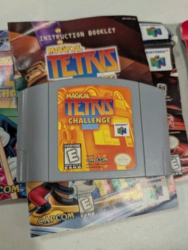 Magical Tetris Challenge Game, Manual & Rough Box N64 | Tested Working, Nintendo