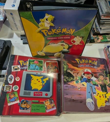 Lot of 3 Pokemon Original 1998 Nintendo Cars Binders