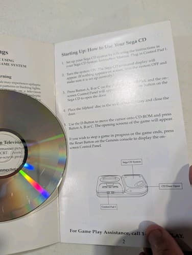 Silpheed Sega CD Disc And Manual - Tested And Working - No Case/Back Art — photo 3