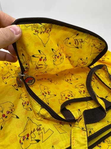 Pokemon Pikachu Yellow All Over Print Tote Bag Zippered Travel Shopping Bag — photo 9