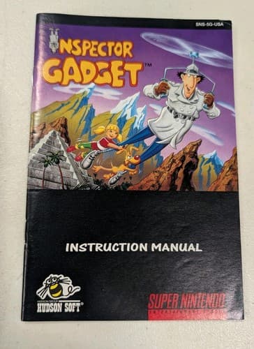 Inspector Gadget SNES Super Nintendo Instruction Manual Only