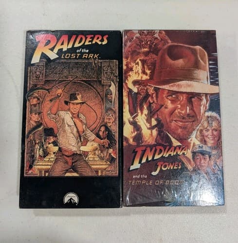 Original Indiana Jones VHS Lot of 2 - Raiders Of The Lost Ark, Temple Of Doom