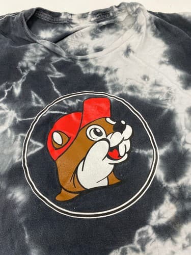 Buc-ee's “Just Here for the Snacks” Black/white Tie Dye T-Shirt Unisex Mens XL — photo 2