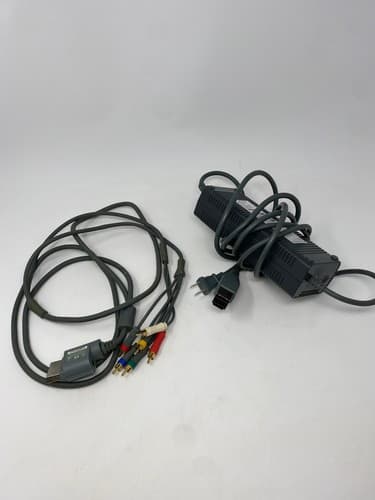 Microsoft Xbox 360 Power Supply Adapter And HD AV Cables OEM Official Tested