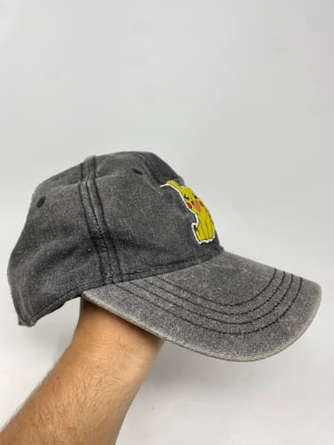 2017 Pokemon Baseball Cap Hat Pikachu Embroidered Black Stone Wash Denim — photo 4