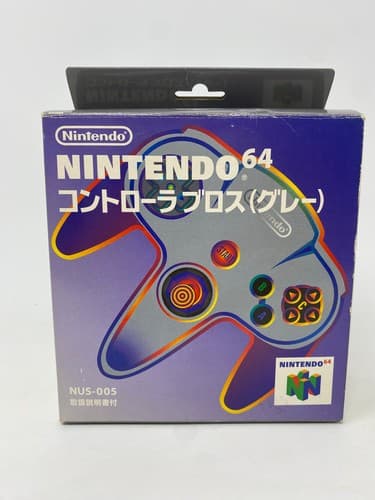 Nintendo 64 Controller N64 (Gray) with box and instructions JPN NUS-005