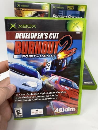 Lot Of 4 Xbox Games Burnout Revenge Point Of Impact Developers PGR Forza Motorsp — photo 2