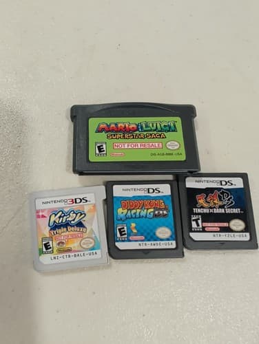 Lot of 4 Handheld NFRs Diddy Kong Racing, Kirby Triple Deluxe, Tenchu, Mario