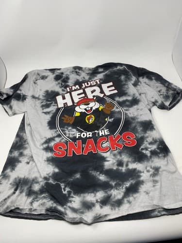 Buc-ee's “Just Here for the Snacks” Black/white Tie Dye T-Shirt Unisex Mens XL — photo 8