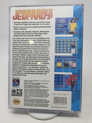Jeopardy (Sega CD, 1994) Complete In Box CIB - Authentic, Tested, Working — photo 2