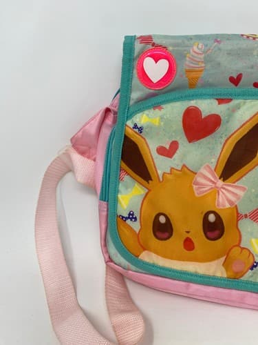 Pokemon Pokemon Pokemon Center Pikachu Eevee Shoulder Bag Pink Teal JP US Seller — photo 2