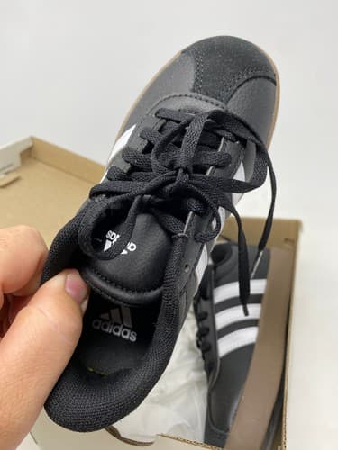 adidas VL Court 3.0 K Kids Sneaker Black White Brown US Size 12K — photo 5