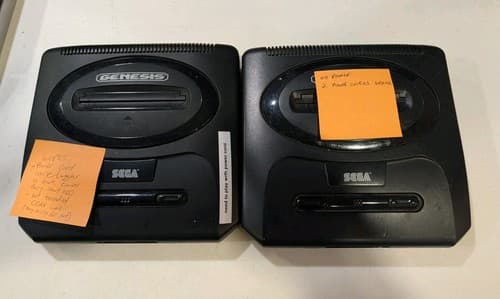 2 SEGA Genesis Lot, MK-1631 Model 2 Console, For Parts Or Repair
